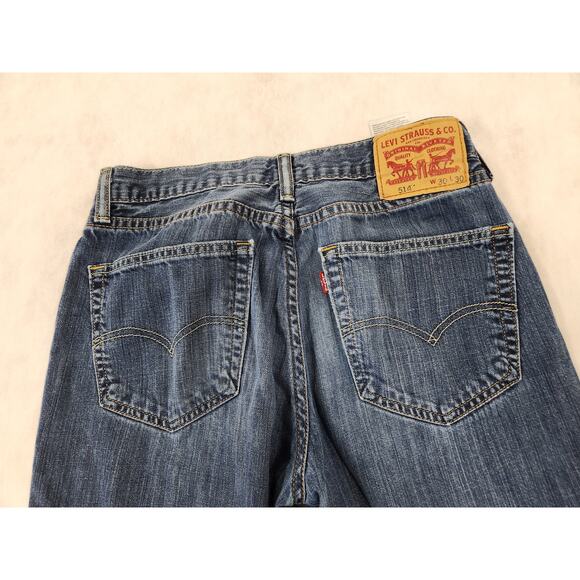 Levi’s 514 Men Jeans Size 30x30(28) Straight Fit Dark Wash Denim Great Condition - Picture 6 of 9